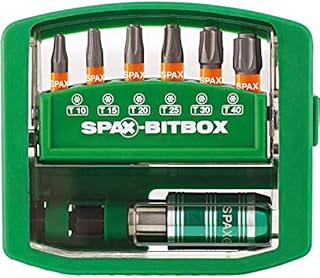 SPAX BITbox T-STAR plus, uchwyt do szybkiej wymiany bitów, 6 bitów: T10, T15, T20, T25, T30, T40 w 25 mm - 400007899019