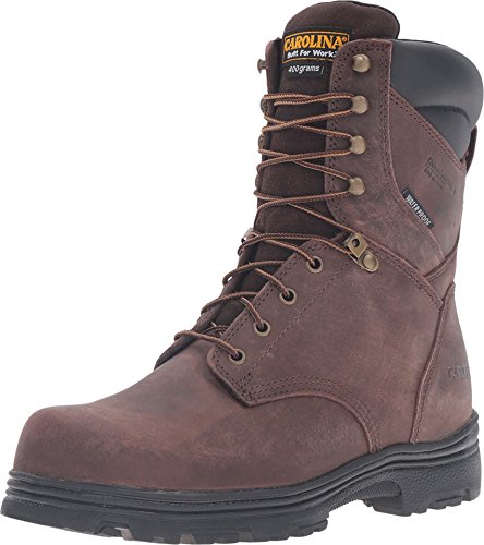 Best Boots for Surveyors: Top Picks for Durability & Comfort 11 Carolina Surveyor 8' Steel Toe Insulated Waterproof Work Boot Men's, Gaucho Crazy Horse Leather, EH Rated, Oil/Slip Rubber Outsole, Dark Brown - 11.5