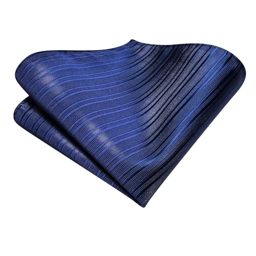 Image of Dubulle Mens Paisley Striped Tie Woven Necktie for Men and Handkerchief Cufflinks Set Wedding Formal Business