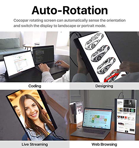 4K Portable Monitor Touchscreen - 15.6 Inch Uhd Multi Touch Auto-Rotating Hdr Freesync Usb-C Portable Display With Kickstand Type-C Mini Hdmi For Laptop Pc Phone Mac Surface Xbox Ps4 Switch (Renewed) #TOP2