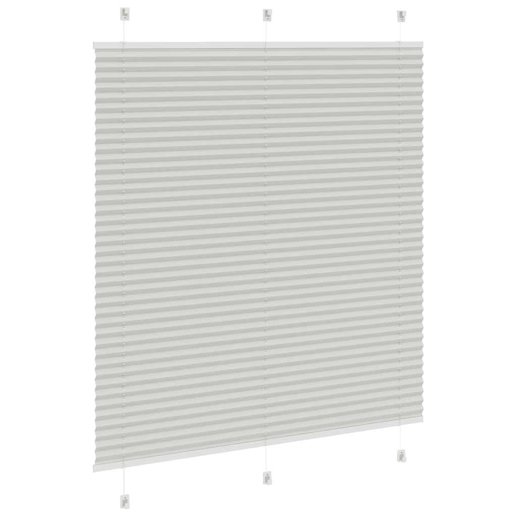 Roleta plisowana, jasnoszara, 115 x 100 cm, szerokość materiału 114,4 cm, z poliestru, roleta plisowana, bez wiercenia, ochrona przed spojrzeniami, roleta zaciskowa z dwoma możliwościami montażu