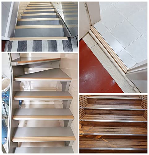 Nez de marche en métal en L pour escalier bois et vinyle