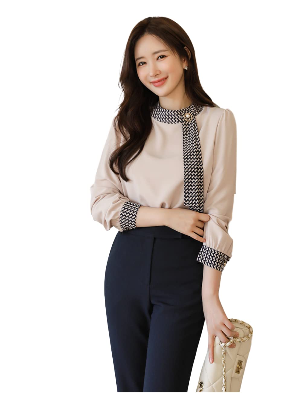 Women Western Printed Cuff Collar Tops