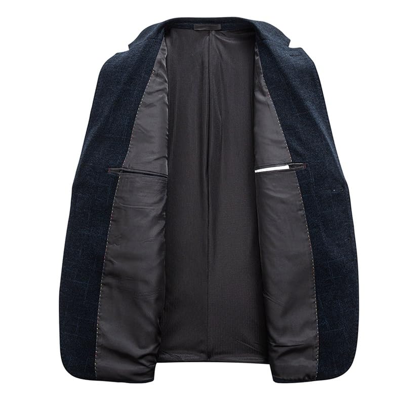 Mens Dark Blue Two Button Sport Coats and Blazers Real Pockets Slim Fit Business Casual Men Suit Suit Jacket3