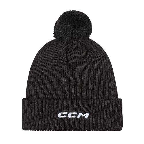 Bonnet tricoté CCM avec pompon idéal pour les tribunes de patinoire et l'hiver