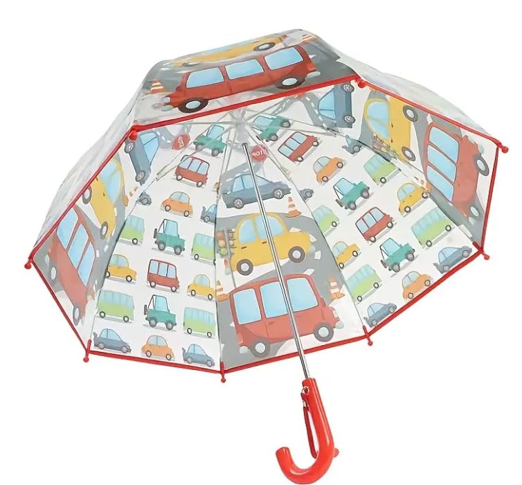 Image of Rainbow Smiling Sun Umbrellas Children Magic Cloud Transparent, See through Dome Umbrella for Children, Umbrella for Girls and Boys, Umbrella for Kids