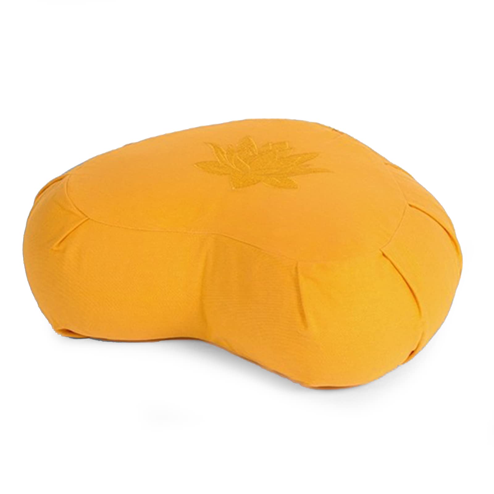 Yoga Studio Lotus Crescent Zafu - 42 x 13 x 18 cm, Meditationspouf mit Baumwollbezug, Buchweizenschalen, Tragegriff, Yoga-Zubehör