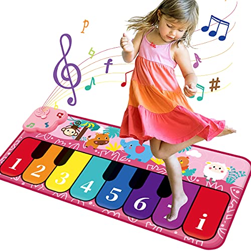 BAOLI Klaviermatte für Kinder,Musikmatte Tanzmatten für Jungen Mädchen mit 13 Tasten,Klavier Playmat Lernspielzeug Spielteppich,Lernspielzeug Geschenke zum Geburtstag Weihnachten Cover