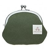 watona 帆布がま口 3.3寸丸形小銭入れ (オリーブグリーン)