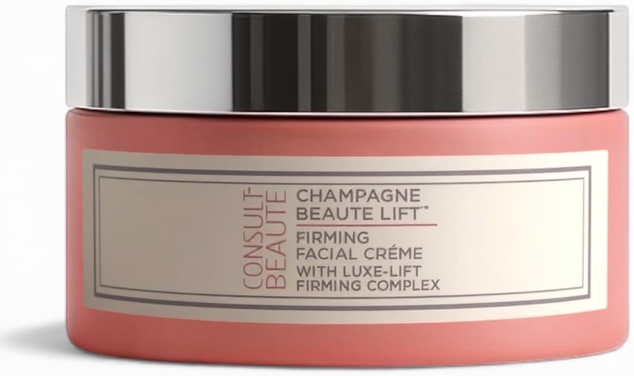Consult Beaute - Champagne Lift Firming Facial Moisture Cream - Temporary Skin Tightener for Face & Neck - Day and Night - Hydrating Peptides - Helps Smooth Line and Wrinkles - 1.7 Fl. Oz