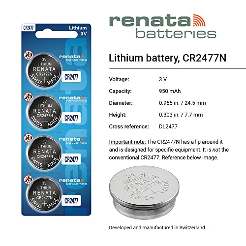 Pilas Renata CR2477N Litio 3V Paquete x4 miniatura 2