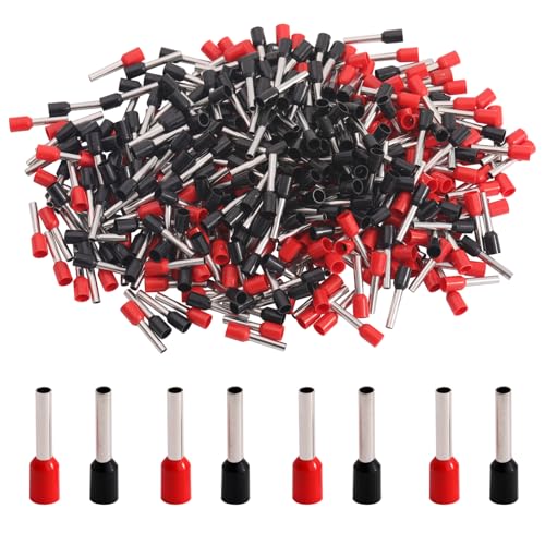 Image of 400PCS AWG 14 (2.5mm) Wire Ferrules Crimp Connectors,E2512 Insulated Ferrule Pin Cord End Terminal for Car Audio, Electronics, Communication Equipment