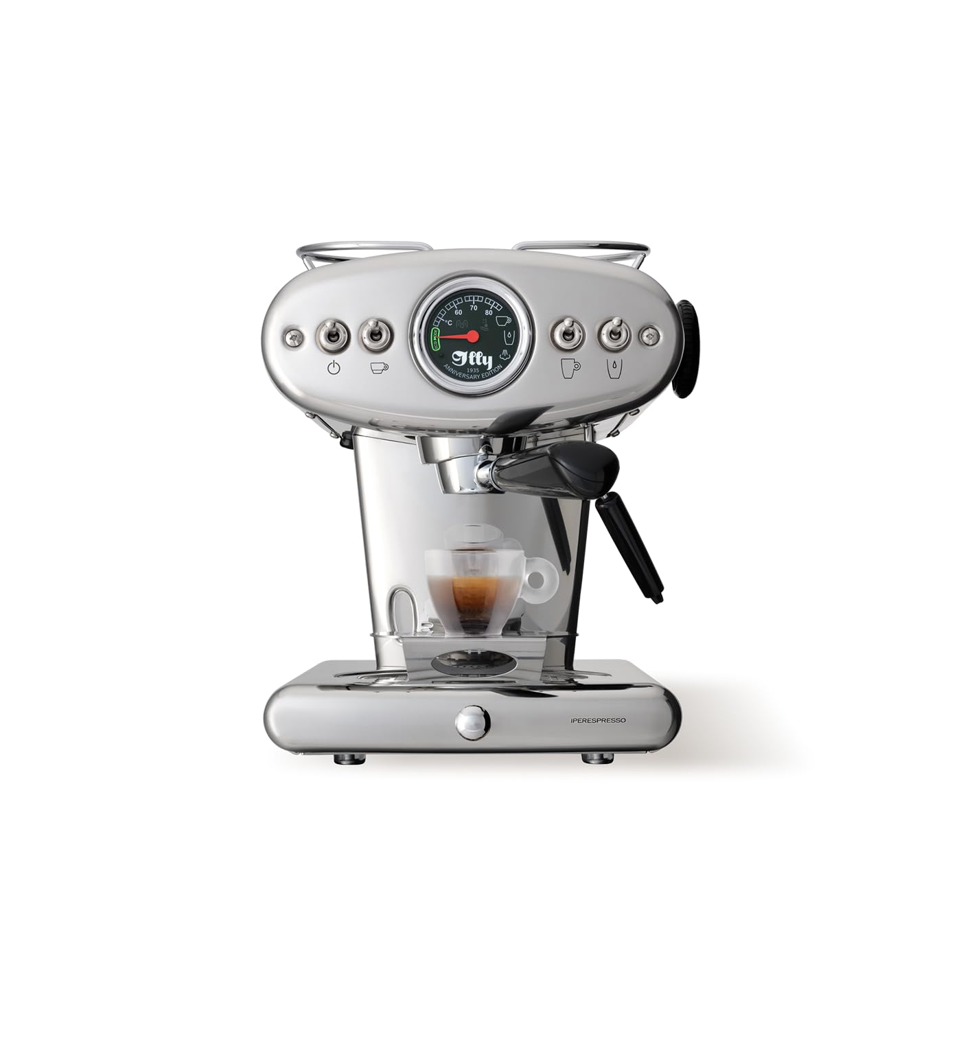 illy 60501 Kaffeemaschine X1 Anniversary Eco Mode mit Kapseln Iperespresso Farbe Edelstahl