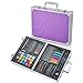 Price comparison product image Artworx 70 Piece Junior Art Case - Complete Colouring, Sketching & Painting Art Set for Kids or Adult Beginners - Colour Purple