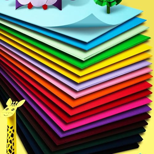 KYMY Papéis de cartolina coloridos Macaron 21 x 28 cm, cores sortidas, 180 g/m², papéis de construçã