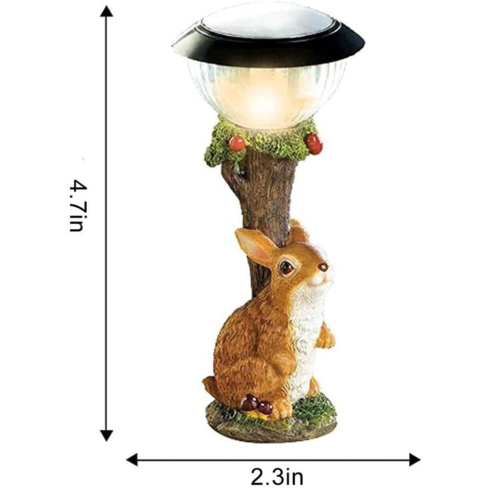 Garden Animal Statues, Light Resin Animal Statues for Outdoor Garden Statue Solar Animal Lights, Home Outdoor Decoration (Rabbit) - Image 2