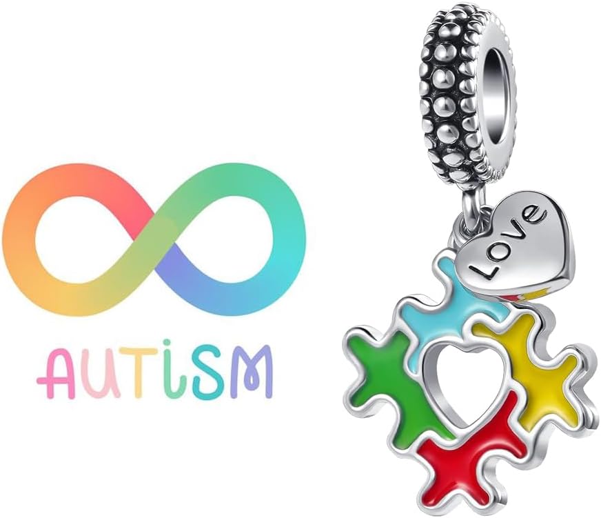 NanMuc Autism Awareness Charm Necklace Puzzle Piece Enamel ASD Pendant for Granddaughter - Image 6