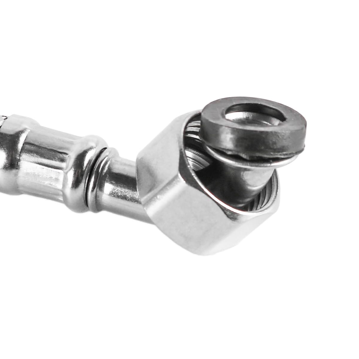 Laroal 90° Elbow 50cm Long Compression Flexible Pipe Connectors Single Pipe 15mm 1/2" BSP Elbowed Stainless Steel Braided Flexi Pipe for Plumbing Bathrooms Kitchens - Image 2