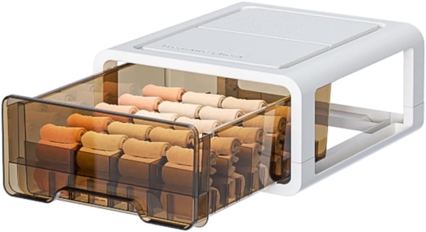 NALACAL Socks Drawer Organizer Divider, 15 Cell Closet Organizer for Clothing, Stackable Plastic Bins, Dresser Organizer Bins for Bedroom, Folding Storage Box for Underwear Socks Panties Ties Lingerie