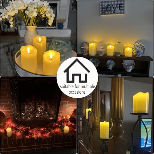 Flickering Flameless Candles with Remote and Timer, Realistic LED Candles, Battery Operated Candles for Christmas Home Wedding Birthday Decoration, Real Wax Set of 3(Ivory White) - Image 5