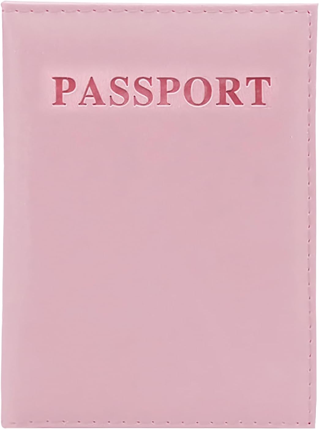 Custodia per passaporto da viaggio, Custodia per passaporto con blocco RFID, Porta documenti da viaggio in finta pelle per passaporto, Carte di credito, Biglietti da visita, Carta d’imbarco, Rosa, Rosa baby, Casual