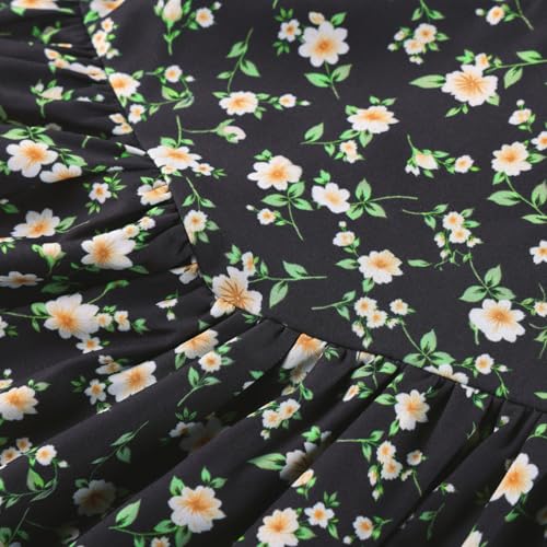 Image of Scarlet Darkness Floral Mini Corset Dress for Women Teen 2026 Summer Spring Flowy A-Line Sundress with Pockets