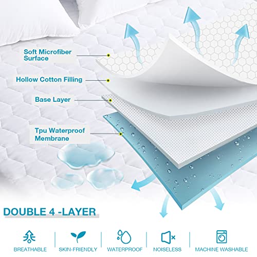 Waterproof Mattress Protector Queen Mattress Pad Cover Quilted Deep Pocket, 60X80 Inches #TOP2