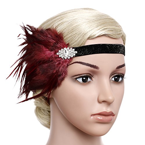 BABEYOND Dames jaren 1920 Great Gatsby Hoofddeksel Flapper Hoofdstuk Veer Hoofdband 1920 Crystal 20s Art Deco… - Image 8
