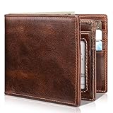 Artpaxy Mens Wallet Bifold Genuine Leather RFID Blocking Wallet for Men with 1 ID Windows 13 Card Holders 2 cash pockets 1 Gift Box