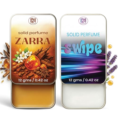 Image of Dr.Mashur Solid Perfume |zarra&Swipe Alcohol Free Wax Perfume Balm, Long Lasting | Pocket Tin 12g, Pack Of 2| Non Greasy Smooth Glide, Travel Friendly Men And Women