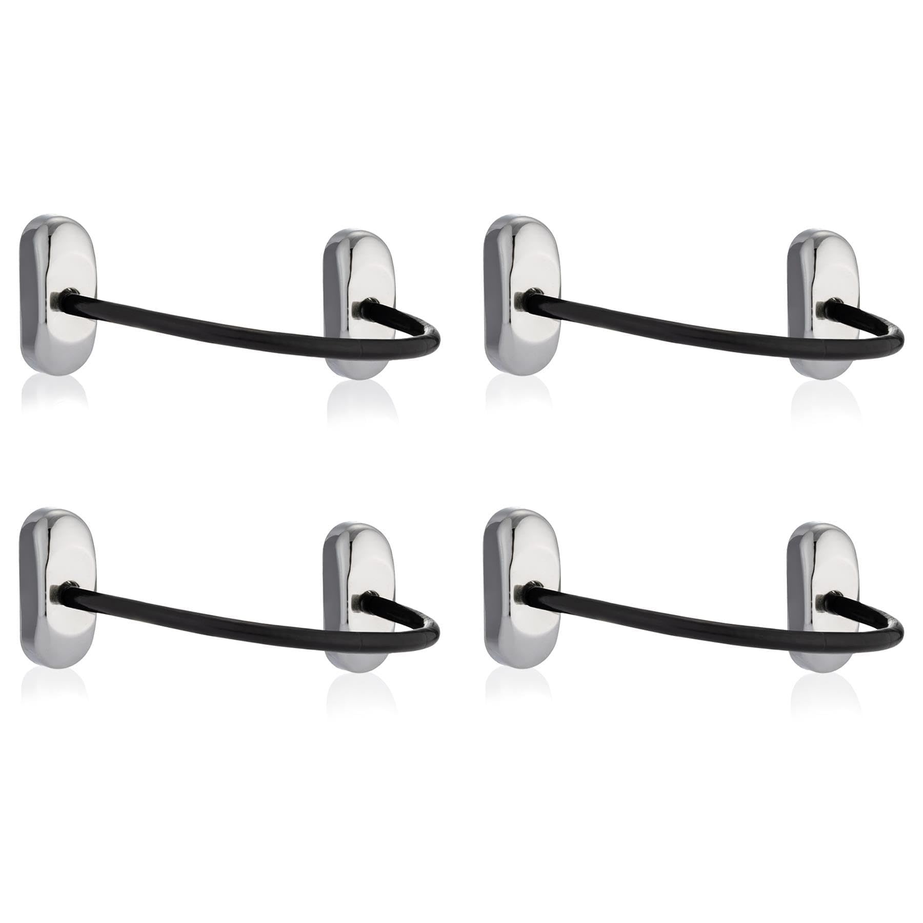 Xfort Polished Chrome 4 Pack Viper Fixed Cable Window Restrictor In Durable Window Safety Lock For Child Safety And Window Security