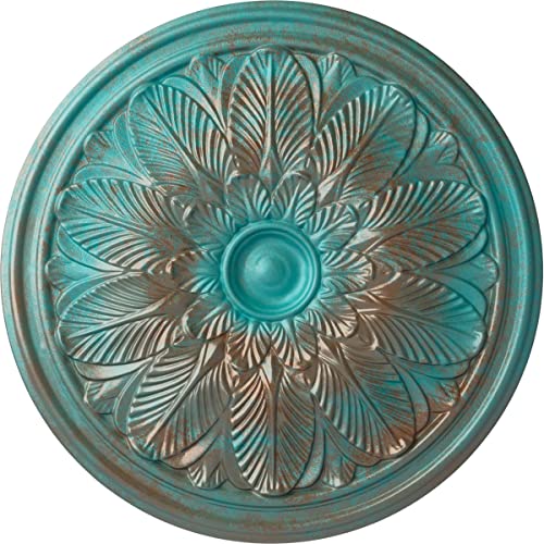 Image of Ekena Millwork CM22BOCGS Bordeaux Ceiling Medallion, Copper Green Patina
