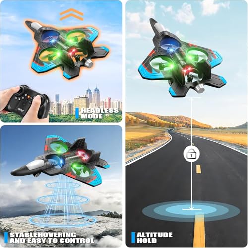 Image of V32 Foam Remote Control Airplanes RC Planes for Kids Adults 8-16, RC Airplane Fighter Jet with Light, 360 Flip Fighter Jet Toys, Stunt Roll, Airplane Toy Gifts for Kids Boys