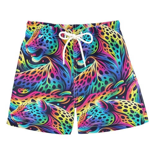 Rainbow Leopard Boys Swim Trunks Toddler Shorts Swimwear Boardshorts