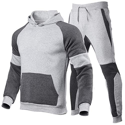 Image of HHGKED Men's Track Suits 2 Piece Set Active Jogging Suits Long Sleeve Sweatsuits Casual Outfits