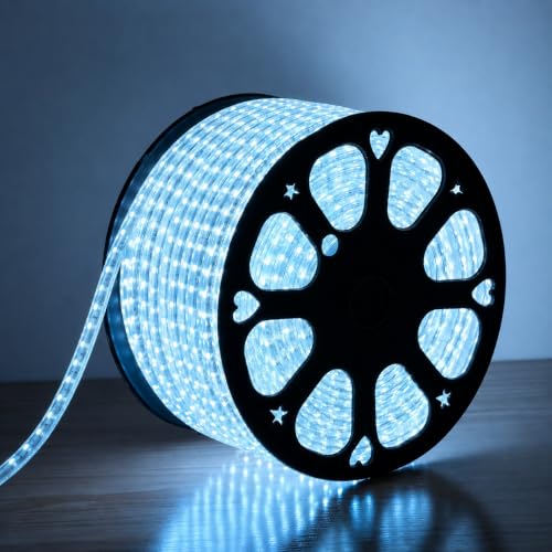 Image of MoonlitDreams 20M LED Rope Light | 120 LEDs /M Waterproof Strip Light | Ice Blue Flexible Cove Light for False Ceiling, Balcony, Bedroom, & Indoor Outdoor Decoration | Plug & Play Decorative Light