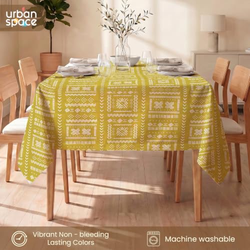 Image of Urban Space 100% Cotton Dining Table Cover for 6 Seater, Printed Cotton Table Cloth for Center Table, 48 inch X 92 inch (Zahara, 6 Seater)