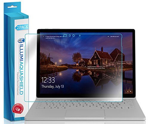 Illumi Aquashield Screen Protector Compatible With Microsoft Surface Book 2 (13.5 Inch)(2-Pack) No-Bubble High Definition Clear Flexible Tpu Film #TOP28