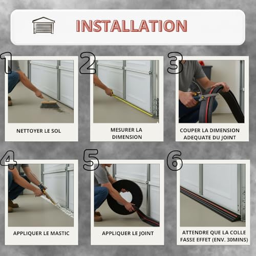 Joint porte garage isolant stop aux feuilles mortes et poussières - 4