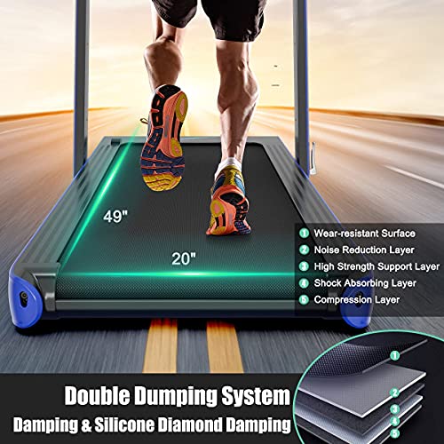 Image of Goplus 2 in 1 Folding Treadmill, 4.75HP Superfit Under Desk Electric Treadmill with APP Control, LED Touch Screen, Blue Tooth Speaker, Remote Control, Walking Jogging for Home Office