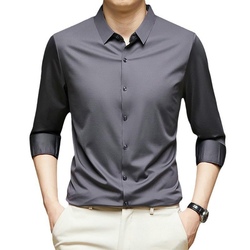 Camisa de seda de hielo monocolor de tacto premium 4