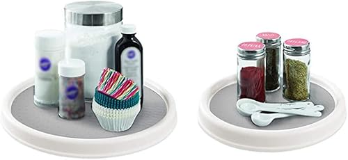 Miniatura 5 de Organizador de mesa giratoria, contenedores de almacenamiento redondos de plástico transparente giratorio para gabinete, despensa, refrigerador,