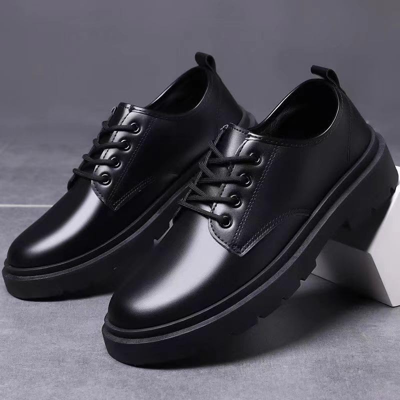 Men's Business Oxford Shoes British Casual Shoes Round Toe Flat Low-top Lace-up Comfortable Non-Slip Soft-Soled Shoes for Men3