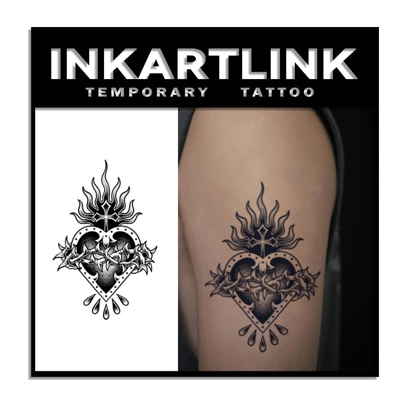 INKARTLINK Tattoo Tech, 2 Sheets Medium Semi Permanent Tattoo, Ad...