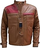 Poe Dameron Star Wars Finn Mens Black Biker Leather Jacket | The Force Awakens Finn Hansol Leather Jacket (US, Alpha, Large, Regular, Regular, Tan)