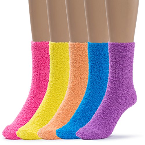 Image of Silky Toes Soft Fuzzy Socks for Women, Warm Fluffy Christmas Gift Socks in Matching Pouch for Sleeping Slipper House Socks