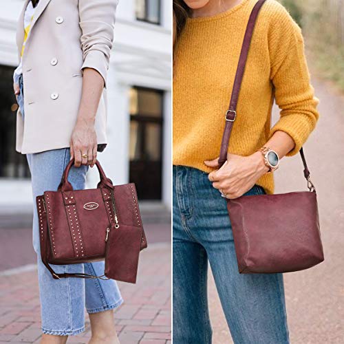 Image of Dasein Women's Designer Handbags Fashion Satchel Handbags Shoulder Bags Top Handle Work Bags w /Belt