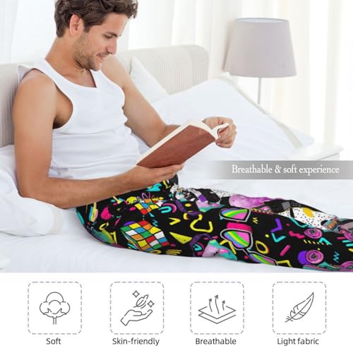 Soft Men's Pajama Pants with Pockets, Breathable Sleep Lounge Pants, Lightweight Sleepwear for Relaxation2