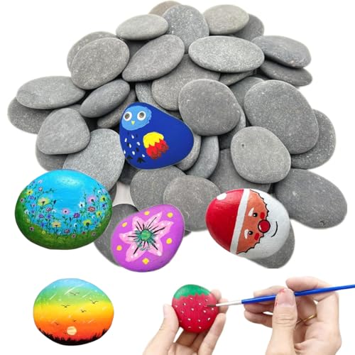 NHQZ 30 Pezzi Pietre Piatte per Pittura, Rocce Naturali di Disegno, Sassi da Dipingere, Le Rocce Ciottoli, Dipingere i Ciottoli, Sassi da Dipingere, per Pittura Fai da Te, per Acquario e Giardino