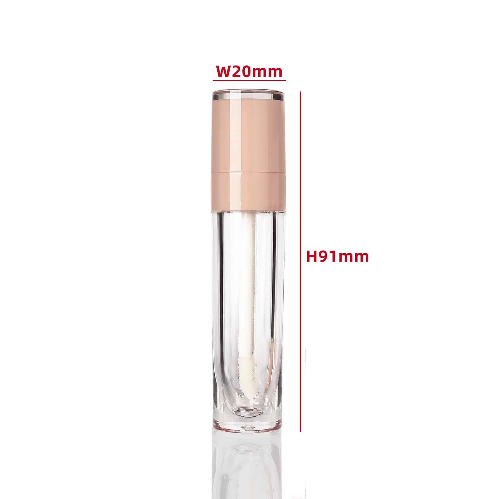 24 tubos de brillo de labios redondos vacíos de 6 ml, Rosa/Rebel Fun.,